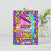 リスいけなルおもしろい誕生日チーキーパーティー招待状 招待状 (スタンド正面)