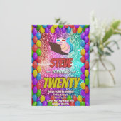 リスいけなルインターネットパーティー誕生日招待状 招待状 (スタンド正面)