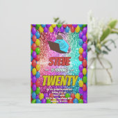 リスいけなルインターネットパーティー誕生日招待状 招待状 (スタンド正面)