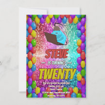 リスいけなルインターネットパーティー誕生日招待状