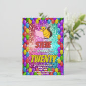 リスいけなルインターネットパーティー誕生日招待状 招待状 (スタンド正面)