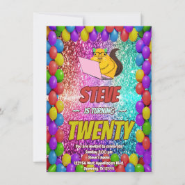 リスいけなルインターネットパーティー誕生日招待状 招待状