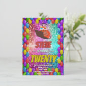 リスいけなルインターネットパーティー誕生日招待状 招待状 (スタンド正面)