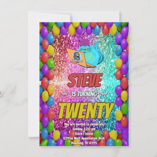 リスいけなルインターネットパーティー誕生日招待状 招待状 (正面)