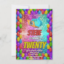 リスいけなルインターネットパーティー誕生日招待状