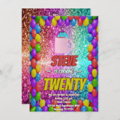 リスいけなルコーヒーバースデーパーティー招待状 招待状 (正面/裏面)