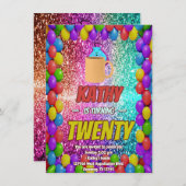 リスいけなルコーヒーバースデーパーティー招待状 招待状 (正面/裏面)