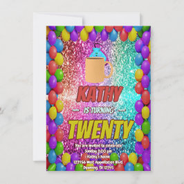 リスいけなルコーヒーバースデーパーティー招待状 招待状