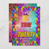 リスいけなルコーヒーバースデーパーティー招待状 招待状 (正面/裏面)