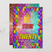 リスいけなルコーヒーバースデーパーティー招待状 招待状 (正面/裏面)