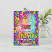 リスいけなルコーヒーバースデーパーティー招待状 招待状 (スタンド正面)