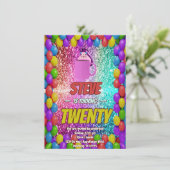 リスいけなルコーヒーバースデーパーティー招待状 招待状 (スタンド正面)