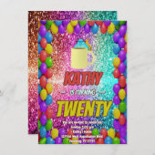 リスいけなルコーヒーバースデーパーティー招待状 招待状 (正面/裏面)