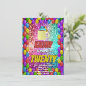 リスいけなルコーヒーバースデーパーティー招待状 招待状 (スタンド正面)