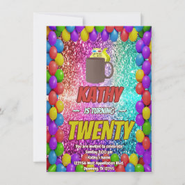 リスいけなルコーヒーバースデーパーティー招待状 招待状