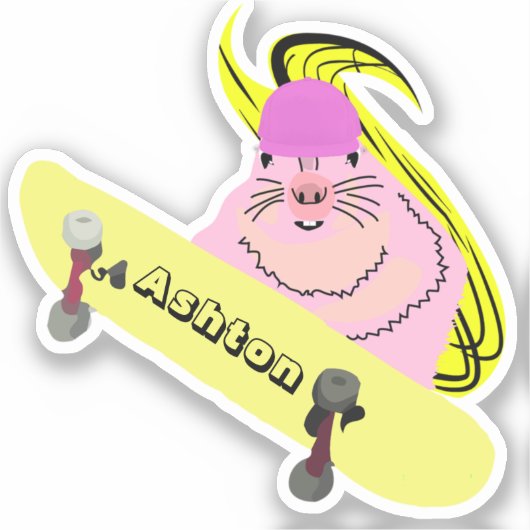 リスいけなル#1001名前をカスタムするスケート シール (正面)