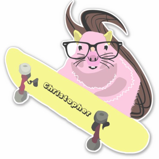 リスいけなル#108スケートボード シール (正面)