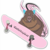リスいけなル#109スケートボード シール (正面)
