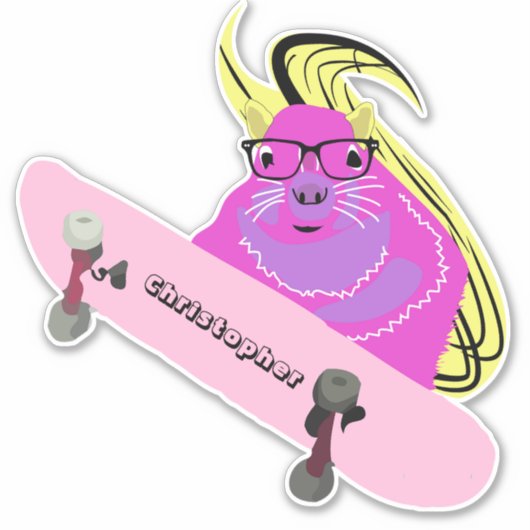 リスいけなル#116スケートボード シール (正面)