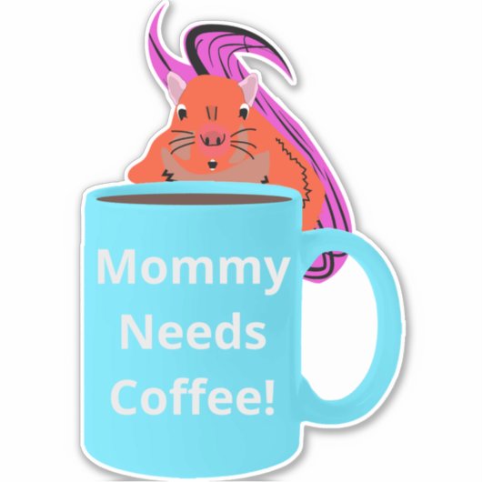 リスいけなル#156コーヒーカップ シール (正面)