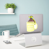 リスいけなル#251コーヒーカップ シール (デスク上のノートパソコン)