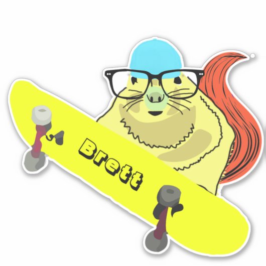 リスいけなル#295ブレットスケートボード シール (正面)