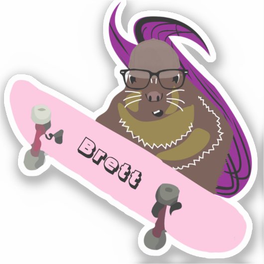 リスいけなル#375ブレットスケートボード シール (正面)