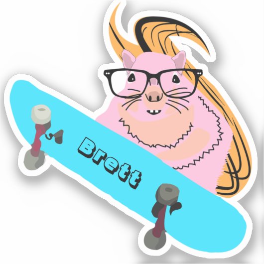 リスいけなル#400ブレットスケートボード シール (正面)