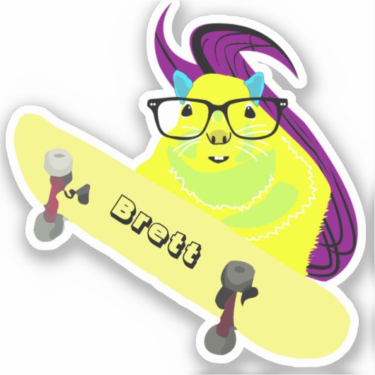 リスいけなル#416ブレットスケートボード シール (正面)