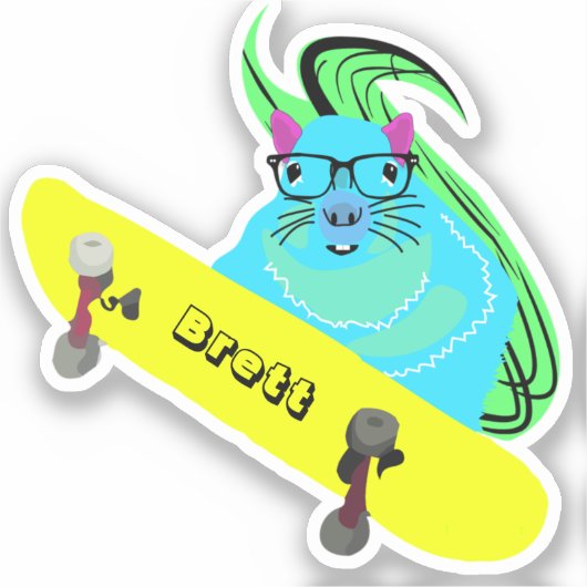 リスいけなル#424ブレットスケートボード シール (正面)