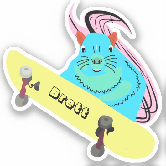 リスいけなル#451ブレットスケートボード シール (正面)