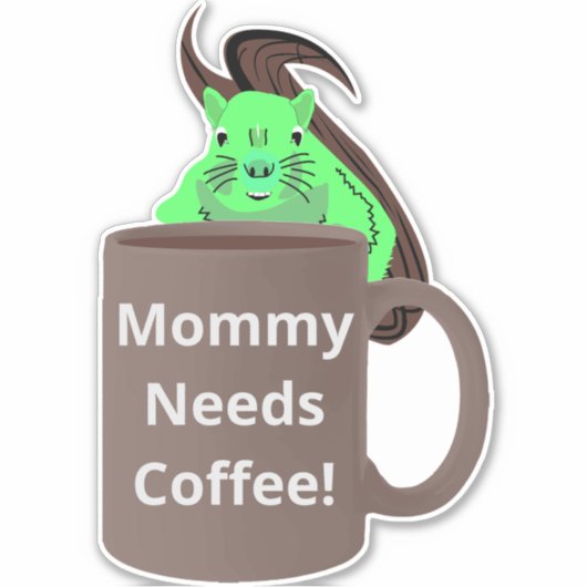 リスいけなル#475コーヒーカップ シール (正面)