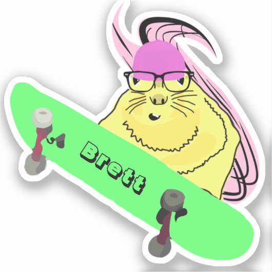 リスいけなル#491ブレットスケートボード シール (正面)