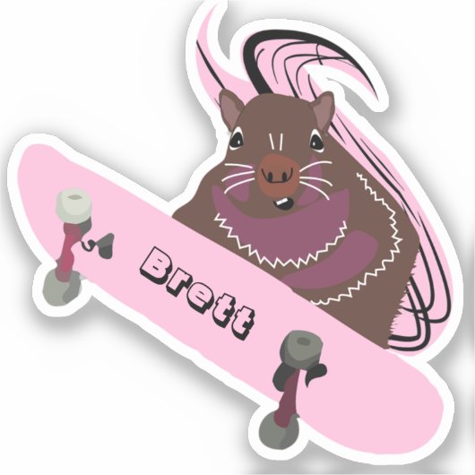 リスいけなル#517ブレットスケートボード シール (正面)