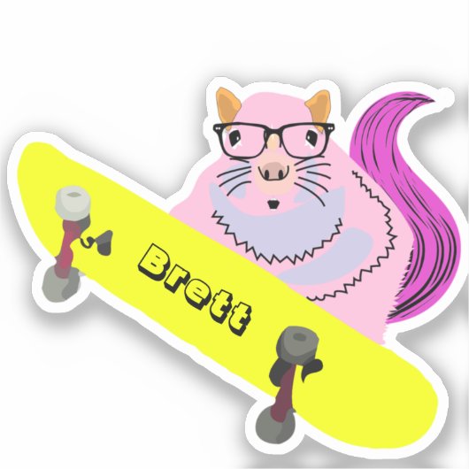 リスいけなル#520ブレットスケートボード シール (正面)