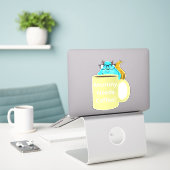 リスいけなル#529コーヒーカップ シール (デスク上のノートパソコン)