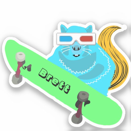 リスいけなル#560ブレットスケートボード シール (正面)