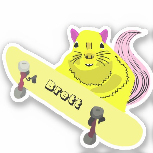 リスいけなル#576ブレットスケートボード シール (正面)