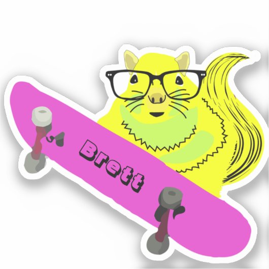 リスいけなル#619ブレットスケートボード シール (正面)