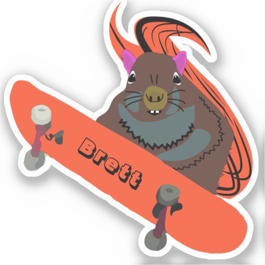 リスいけなル#645ブレットスケートボード シール (正面)