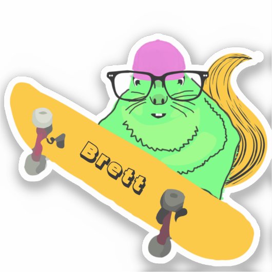 リスいけなル#817ブレットスケートボード シール (正面)