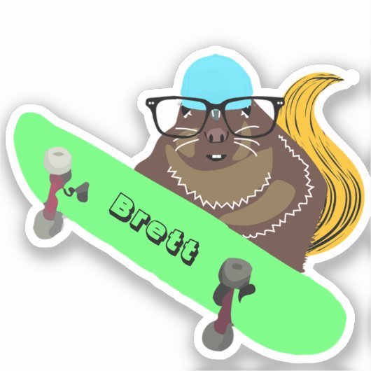 リスいけなル#837ブレットスケートボード シール (正面)