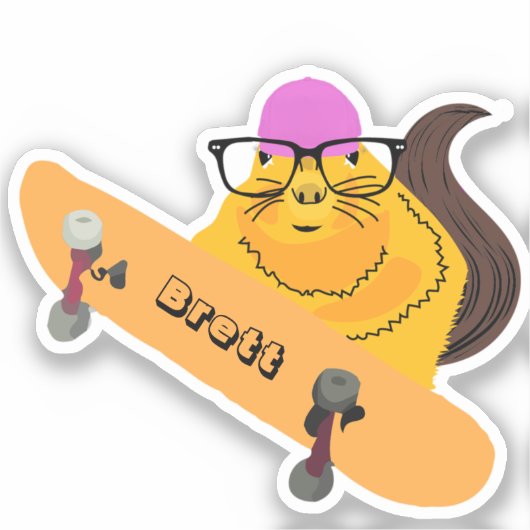 リスいけなル#886ブレットスケートボード シール (正面)