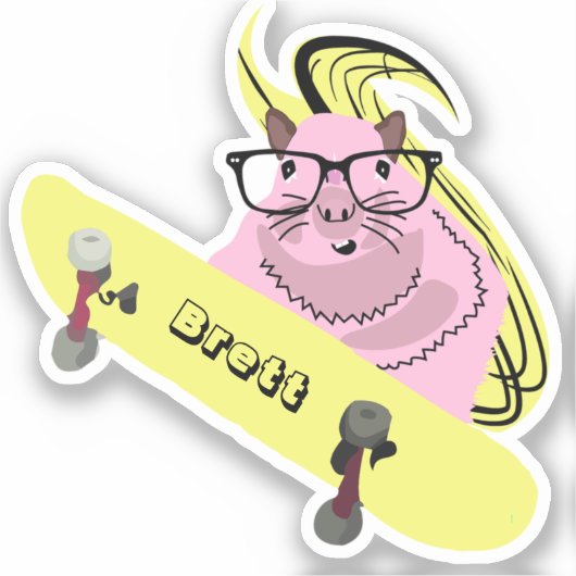 リスいけなル#918ブレットスケートボード シール (正面)