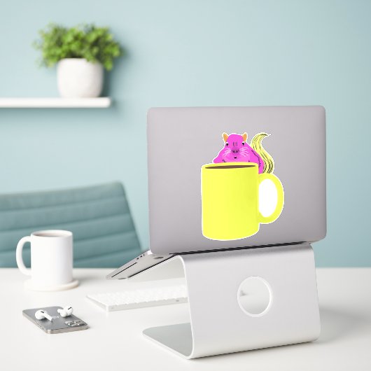 リスいけなル#922 シール (デスク上のノートパソコン)