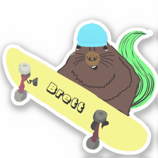 リスいけなル#935ブレットスケートボード シール (正面)