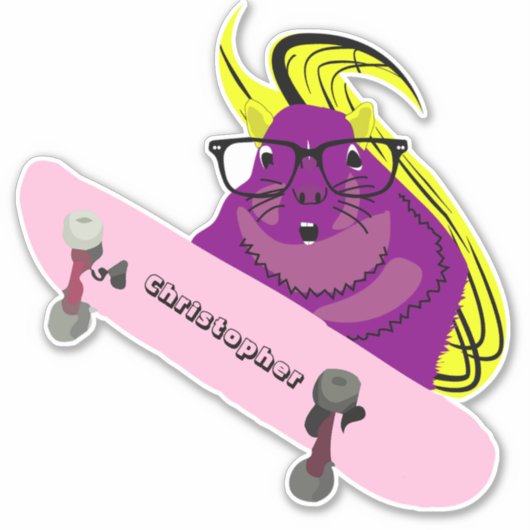 リスいけなル#96スケートボード シール (正面)