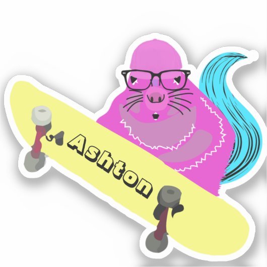 リスいけなル#963名前をカスタムするスケート シール (正面)