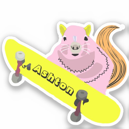 リスいけなル#968名前をカスタムするスケート シール (正面)