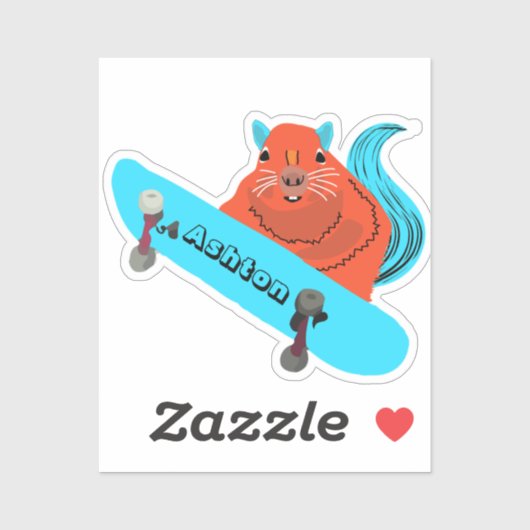 リスいけなル#974名前をカスタムするスケート シール (シート)